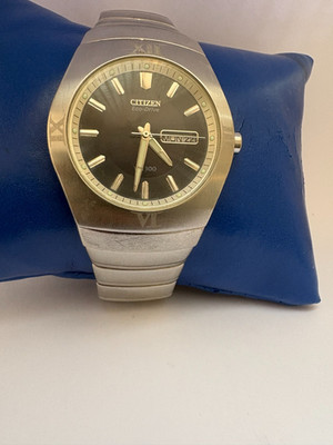 Citizen Herren Eco Drive Day&Date 100 MT WR Armband Uhr E101-K003733