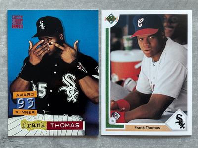 #ad #ad 2 Genuine FRANK THOMAS quot;Flipping the Middle Fingerquot; Real Trading Cards $7.99