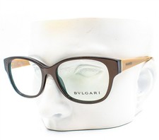 Bvlgari 4077 5238 Eyeglasses Glasses Polished Brown  Beige 52-16-140