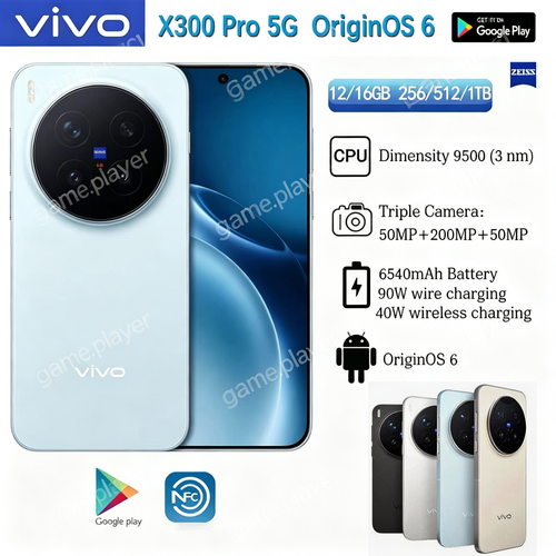 VAT Free! ViVO X300 PRO 5G Phone 120Hz 6.78" Dimensity 9500 Origin OS for Global
