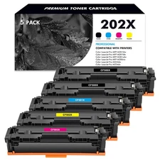 5PK CF500X 202X BCYM Toner Fits for HP LaserJet Pro MFP M281FDW M254DW M254DN