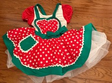 Weissman Dance Costume Kids Size 7/8 Red Green And White EUC