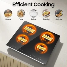 110V Induction Cooktop 4 Burners Electric Hob Cook Top Stove Ceramic Cooktop