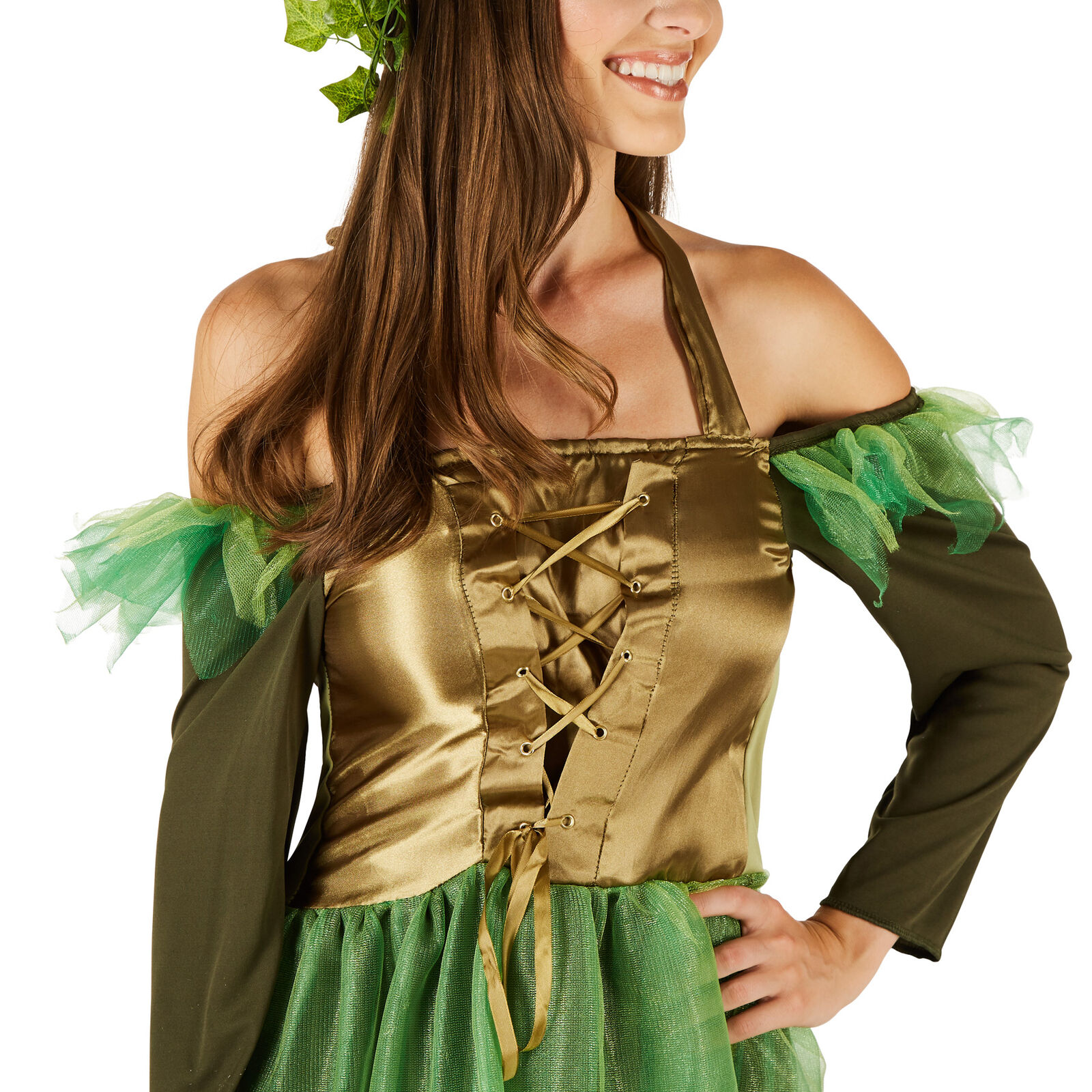 Costume da Donna Fata del Bosco Vestito Travestimento Adulti Carnevale  Halloween