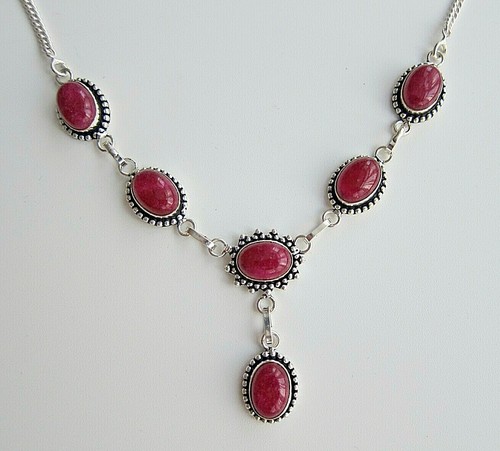 Red Ruby Simulated Gem Silver Y Necklace &Earrings, Pendant Necklace or Bracelet - Picture 23 of 79