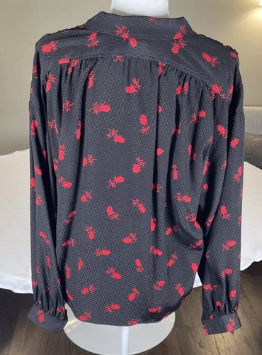Ungaro 100% Silk Blouse And Skirt Vintage Red Roses EUC Beautiful! - Picture 8 of 14