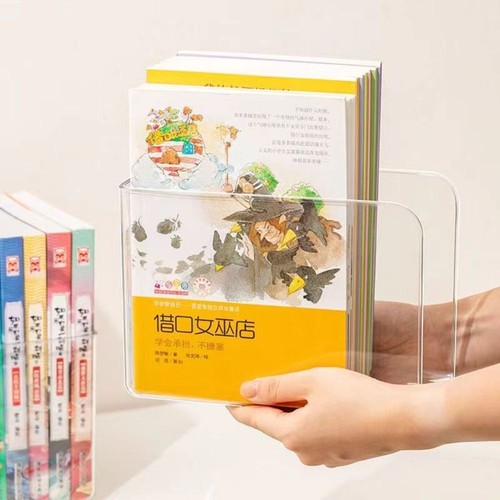 U-shaped Bookshelf Transparent Book Organizer Portable Book Stand Home Office - Picture 4 of 12