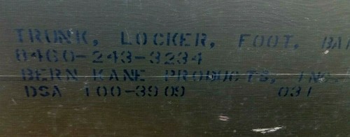 Vietnam Era GI Footlocker & Insert 8460-243-3234 Bern Kane Products Inc. G/VG - Picture 12 of 12