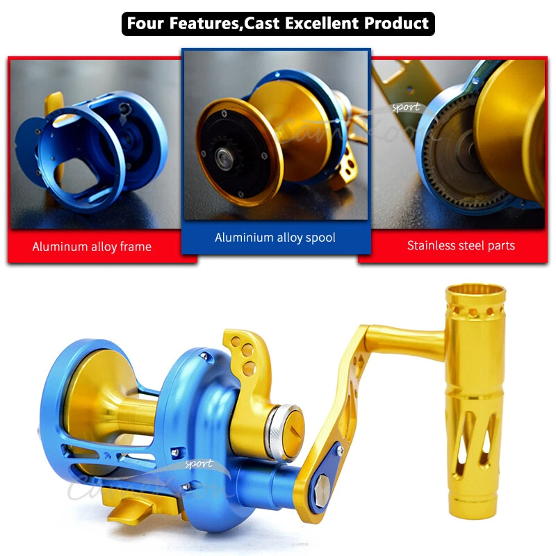 CAMEKOON Multirolle zum Meeresangeln Konventionelle See Boot Trolling Angelrolle - Bild 4 von 4