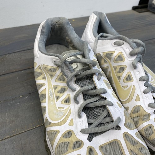 Nike Air Max 2014 White Metallic Sliver Mens 9.5 Used - Picture 11 of 12