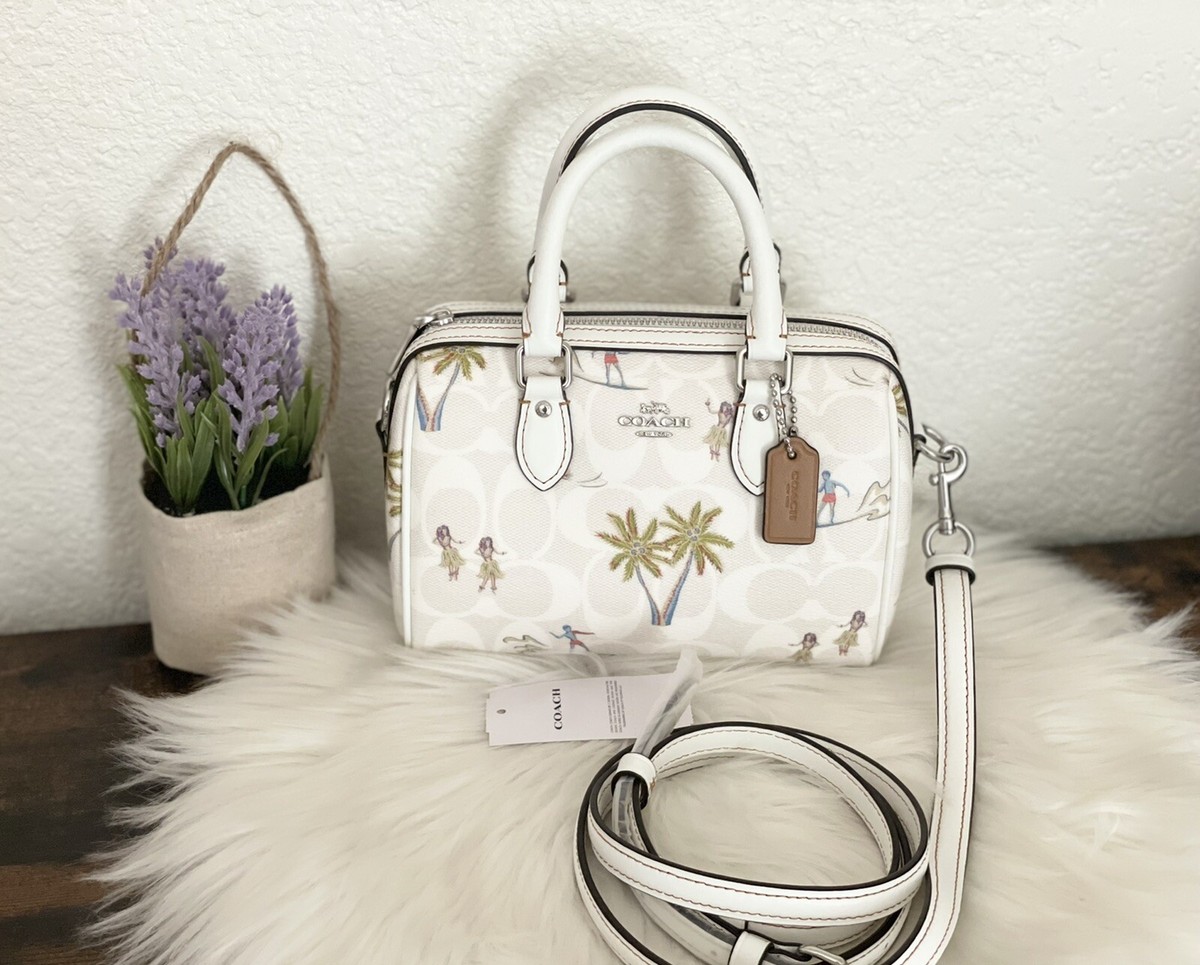 NWT Coach Mini Rowan Crossbody In Signature Canvas With Hula Print