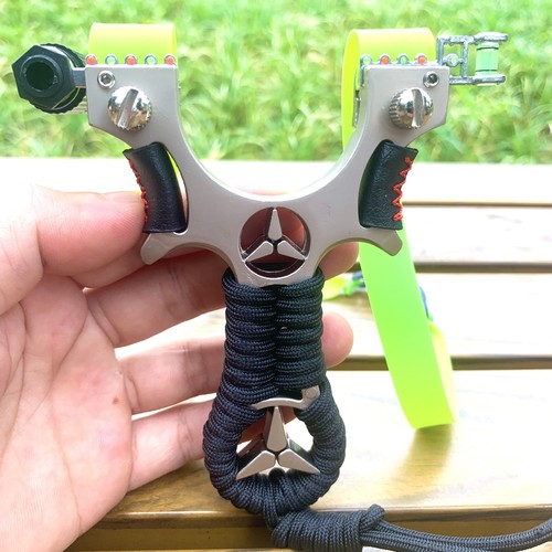 Powerful Slingshot Hunting Laser Catapult Stainless Steel Archery Slingbow Shoot - Picture 3 of 16