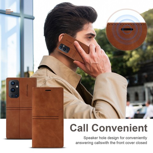 Slim Leather Wallet Case Stand Card Magnetic Flip Cover for OnePlus 9 Pro/Nord - Picture 10 of 24