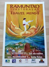 AFFICHE ENTOILEE RAMUNTXO PASTORALA IDAUZE MENDI BASQUE PIER PAUL BERZAITZ
