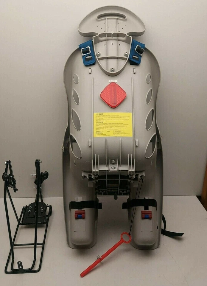 Asiento de bebé PACIFICCYCLE seguridad detrás de bicicleta azul, gris claro Foto 3 de 4