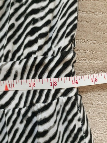 TART Women's White Black Zebra Halter Maxi Dress Soft Stretch Sz S Casual Summer - Picture 11 of 12