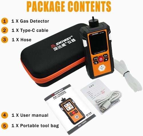 Gas Detector Gas Clip Meter Tester Analyzer Rechargeable Portable 4 Gas Monitor - Picture 7 of 8