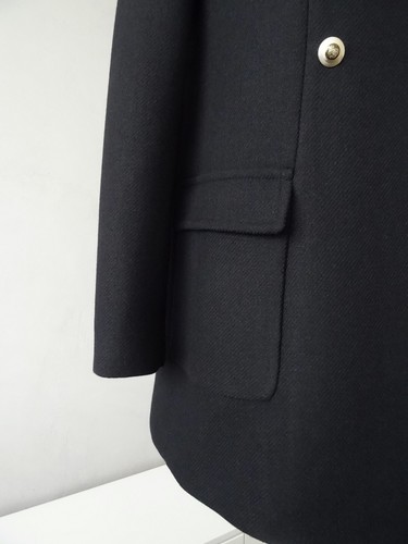 ZARA BLACK WOOL BLEND DOUBLE-BREASTED COAT WITH GOLDEN BUTTONS SIZE M - Picture 15 of 22