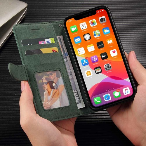 For iPhone 11 12 Pro Max XR SE 6s 7 8 Plus Wallet Card Holder Leather Case Cover - Picture 22 of 29