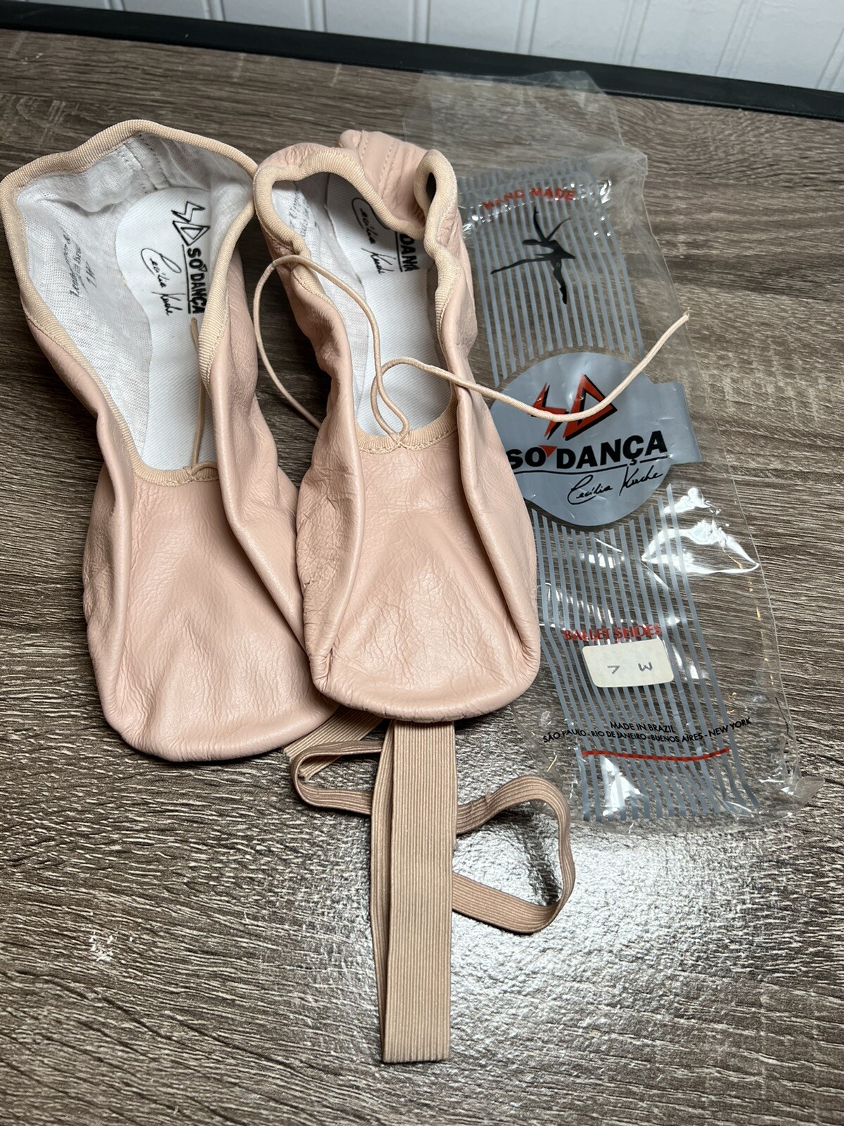 SAOLA Nuova pantofola da balletto NOS SO DANCA Adulto Brasile Suola Split in pelle ROSA 7 W Larga