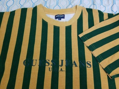 guess jeans vertical striped shirt