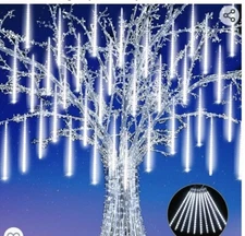 NEW! JJGoo Christmas Lights Meteor Shower Rain Lights, 10 Tube 12" inch 240 LED