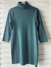 Urban Outfitters Longsleeve Turtleneck Dark Green Dress, Petite Small, Pre-owned