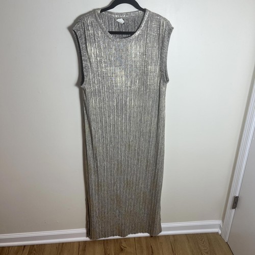 Anthropologie Akemi + Kin Corrina Metallic Sleeveless Midi Dress Size X-Large - Picture 4 of 9