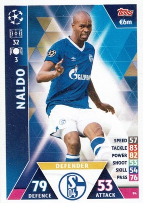 Topps Match Attax Champions League Karte Nr. 94 Naldo FC Schalke 04 | eBay