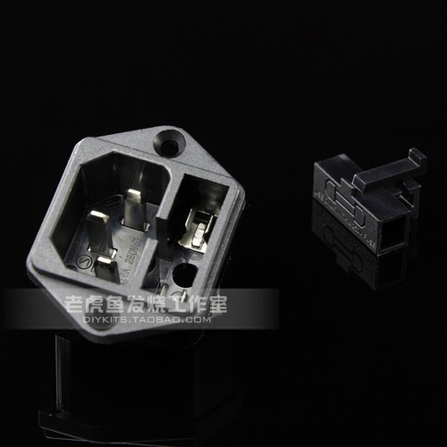 AC power tail socket 250V 10A Rongfeng with fuse holder RF-2004C - Picture 2 of 4