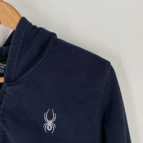 SPYDER Kids Boys Blue Full Zip Embroidered Hoodie Size XL - Picture 3 of 17