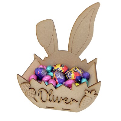 MDF Ostern Basteln Rohling Riss Eierkorb DIY Osterkorb Hasenohren Karotte