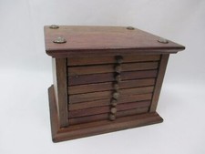 8 Piece Wooden Coaster Set Hammered Rivet Top Hardwood Square Storage Box