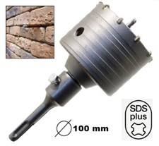 FRESA CAROTATRICE 100 mm + ASTA 90 mm CON ATTACCO SDS PLUS PER PIETRA E CEMENTO