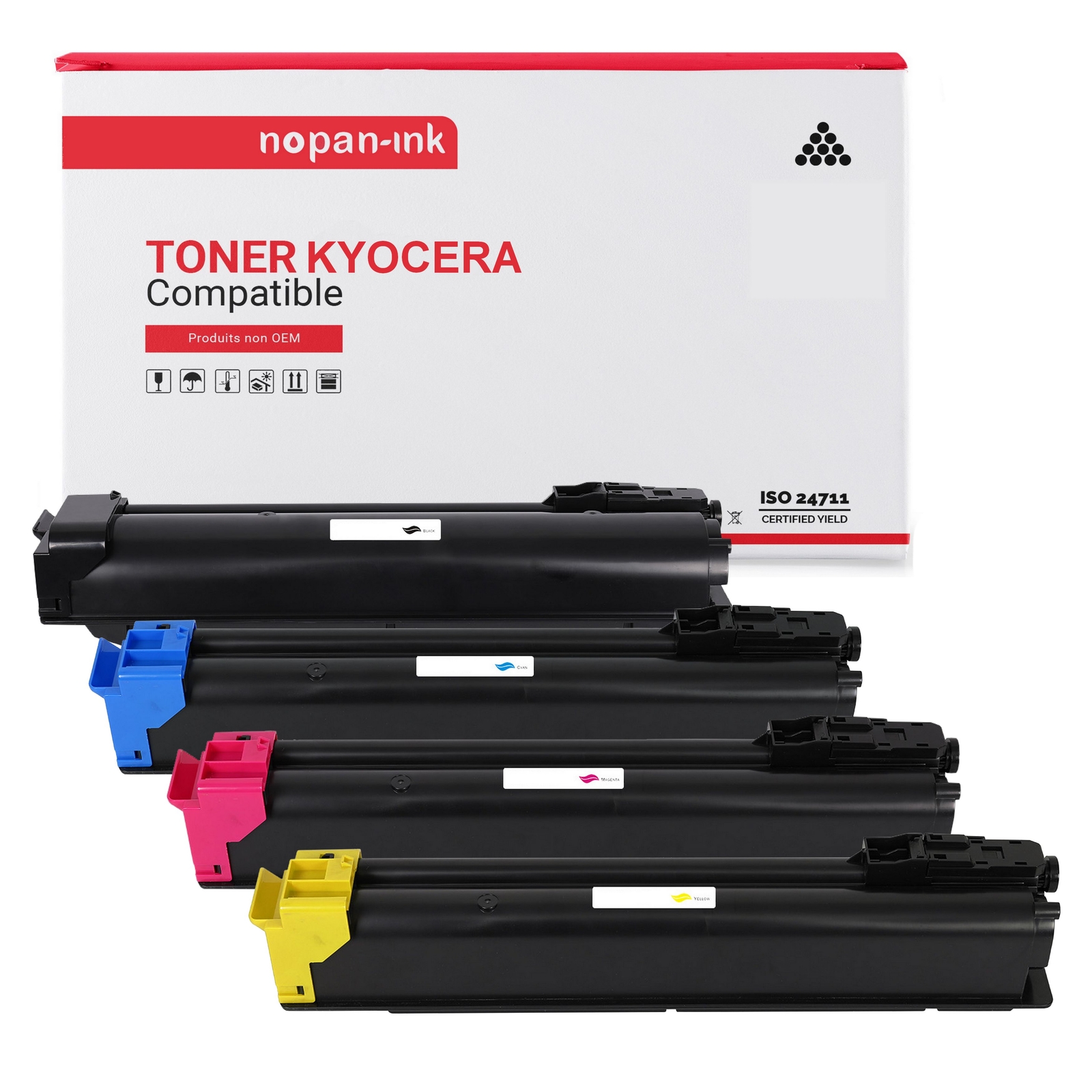 Toner KYOCERA TK5215K NOPAN-INK pack complet 4 couleurs pour éviter les pannes d'encre