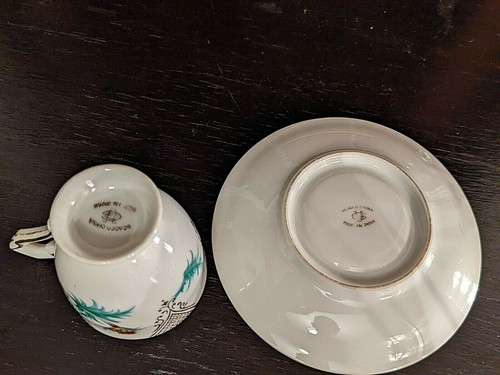 VINTAGE UCAGCO CHINA DEMITASSE TEACUP + SAUCER  - Picture 8 of 9