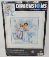 Dimensions Counted Cross Stitch Kit Angel Kisses # 35134  12 x 12"