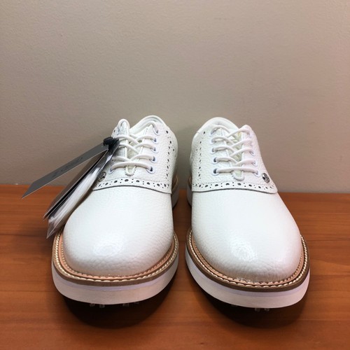 Zapato de golf G/Fore G4 Skull Saddle Gallivanter sin clavos verde azulado/blanco para hombre talla 7,5 - Imagen 2 de 9