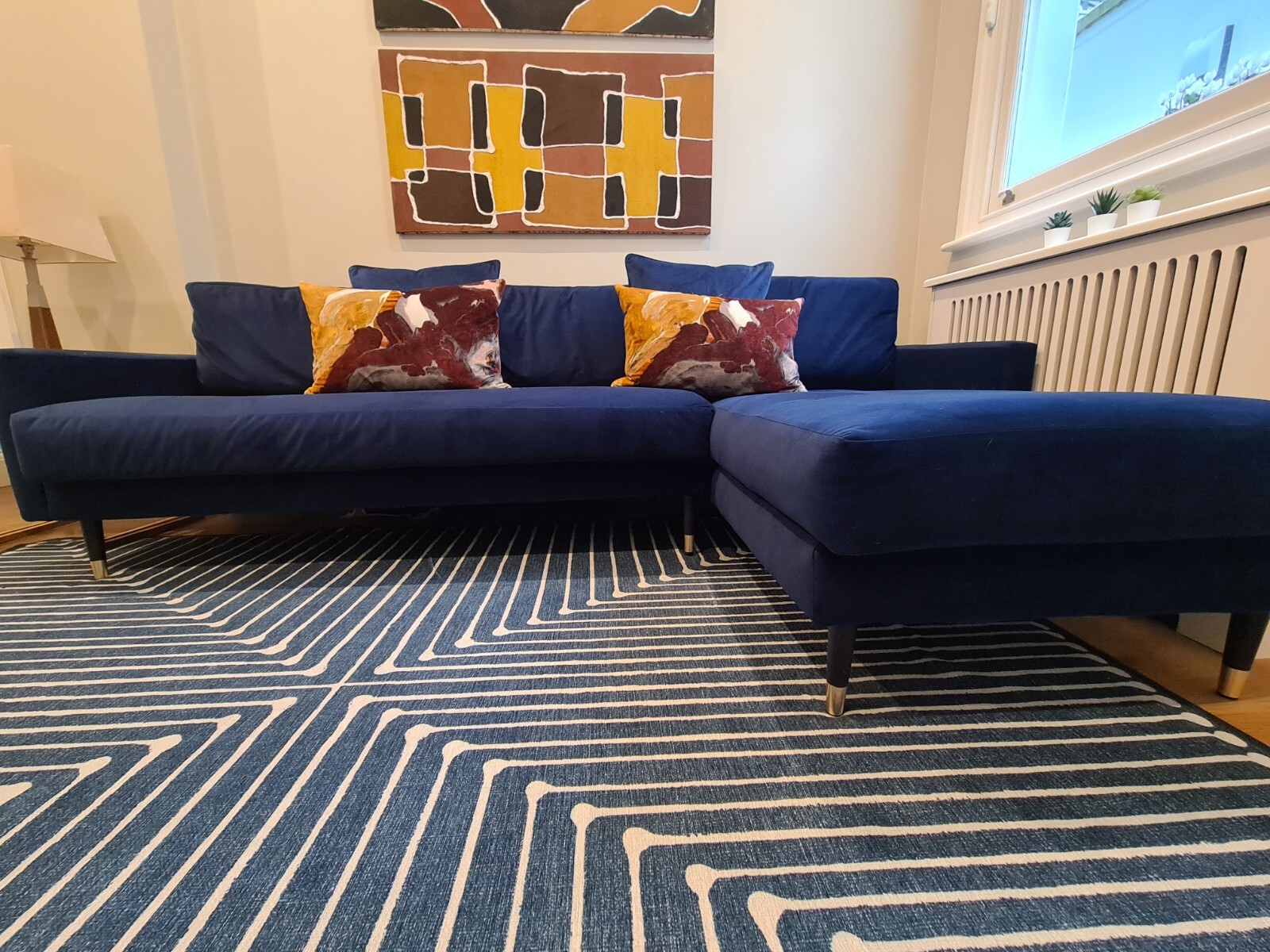 Ruggable Jonathan Adler Inkdrop Lapis Blue Plus Cushioned Pad 185 X 275