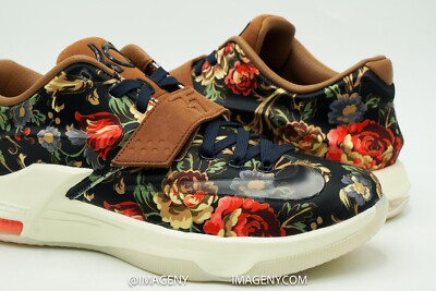 NIKE KD 7 VII NEW SIZE 10.5 FLORAL MIDNIGHT NAVY BLACK HAZELNUT