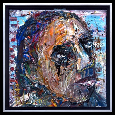 ACHETER PEINTURE À LHUILE ORIGINALE ENCADRÉE collections GRAND█ART█POP█COOL FOLK ABSTRAIT HOMME DE PLUIE