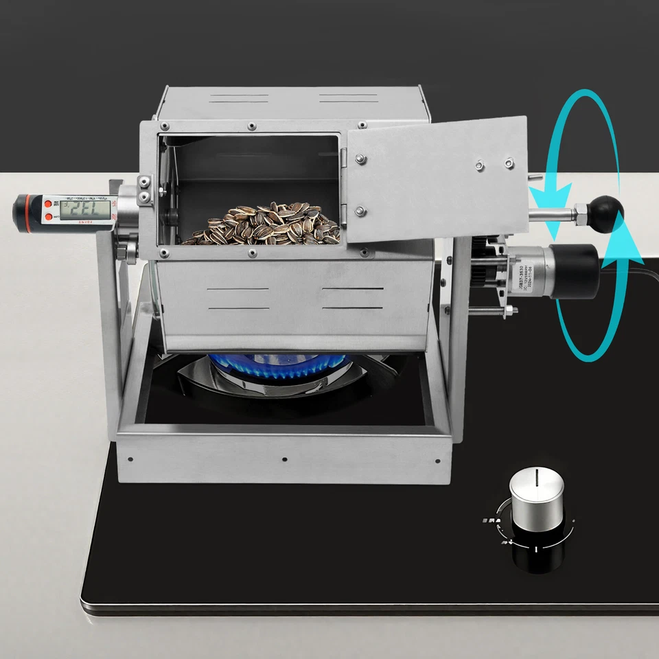 110-220V Coffee Bean Baker Gas Burner Drum Type Coffee Roasting Machine - Image 3 of 4