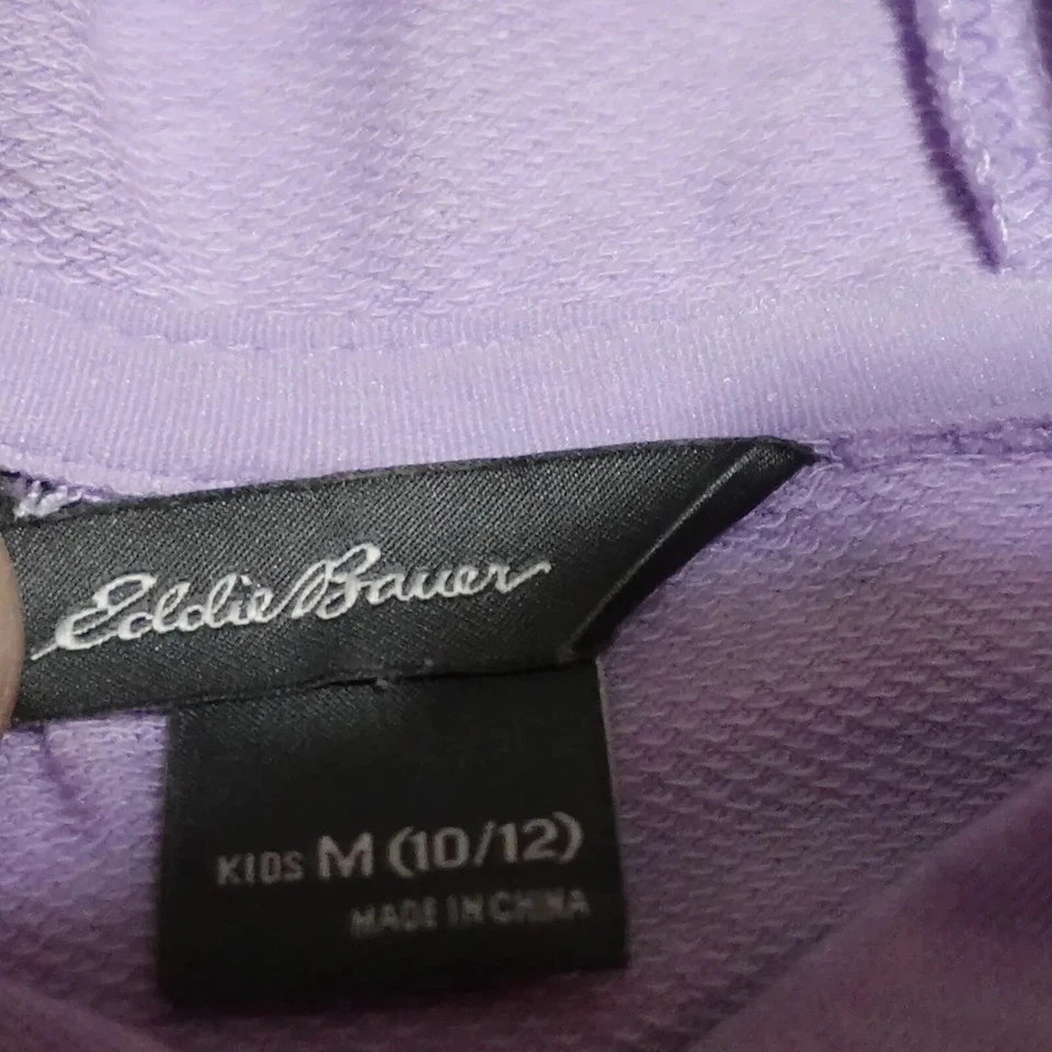Suéter con Capucha Eddie Bauer Niña Mediano (10/12) Púrpura Agujero para el Pulgar Manga Larga Foto 2 de 4
