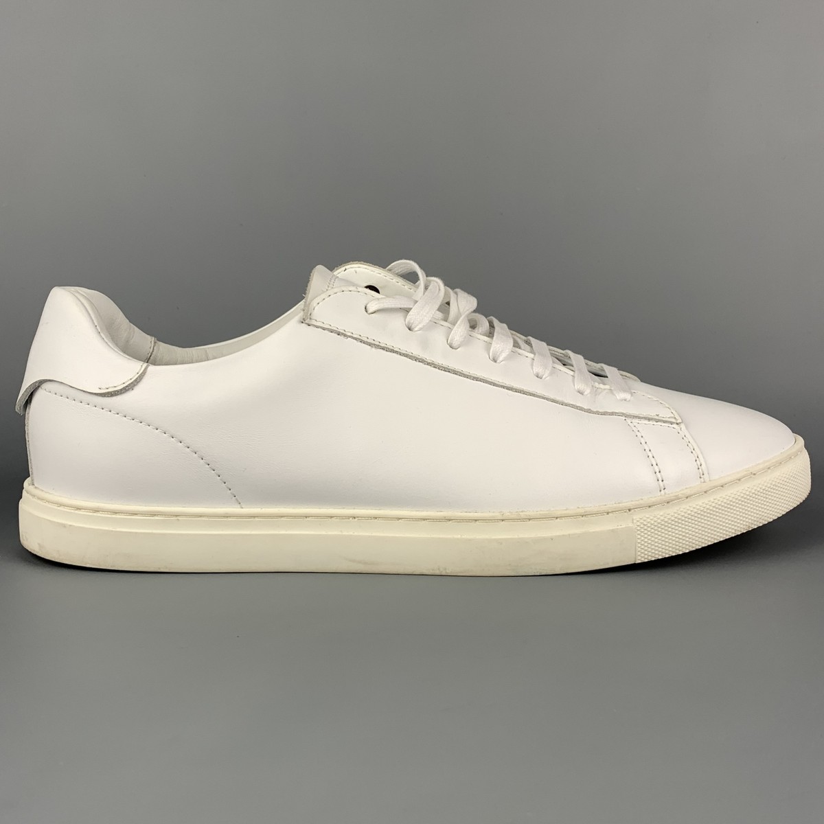 スニーカー DSQUARED White Leather Sneakers DSQUARED2 Size 10.5 White Leather Low Top Lace-Up Sneakers