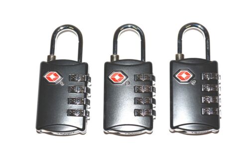 3 new Black SKB 4 dial resettable combination TSA Case Luggage Travel Lock - Afbeelding 1 van 3