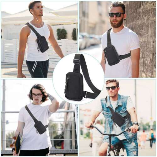 Borsa a tracolla da uomo Oxford borsa a petto tracolla borsa telefono viaggio casual - Foto 10 di 10