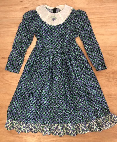 Abito vintage anni 70 Prairie Cottagecore taglia 12 Union Made USA edizioni rare