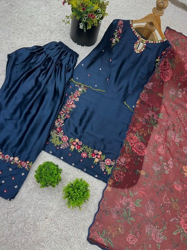 Pakistani Party wear Latest Designer Farshi Shalwar suit Bollywood dress - Picture 7 of 10
