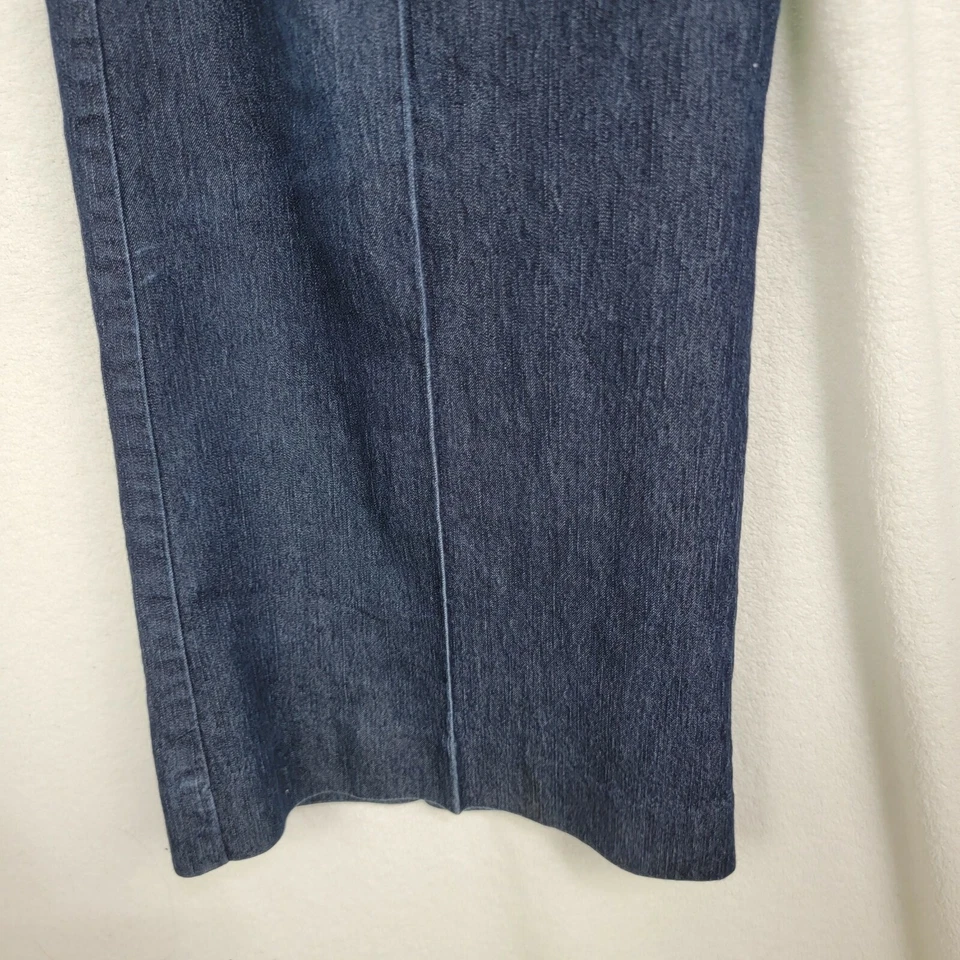 Pantalones chinos ND New Directions talla 10 lavado oscuro denim recto mezcla de algodón azul Foto 3 de 4