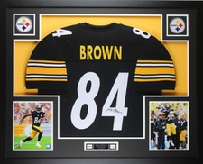 Antonio Brown Autographed and Framed Black Steelers Jersey Auto JSA COA